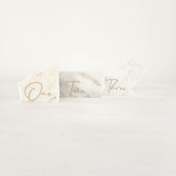 Marble Table seating Number - Gold 